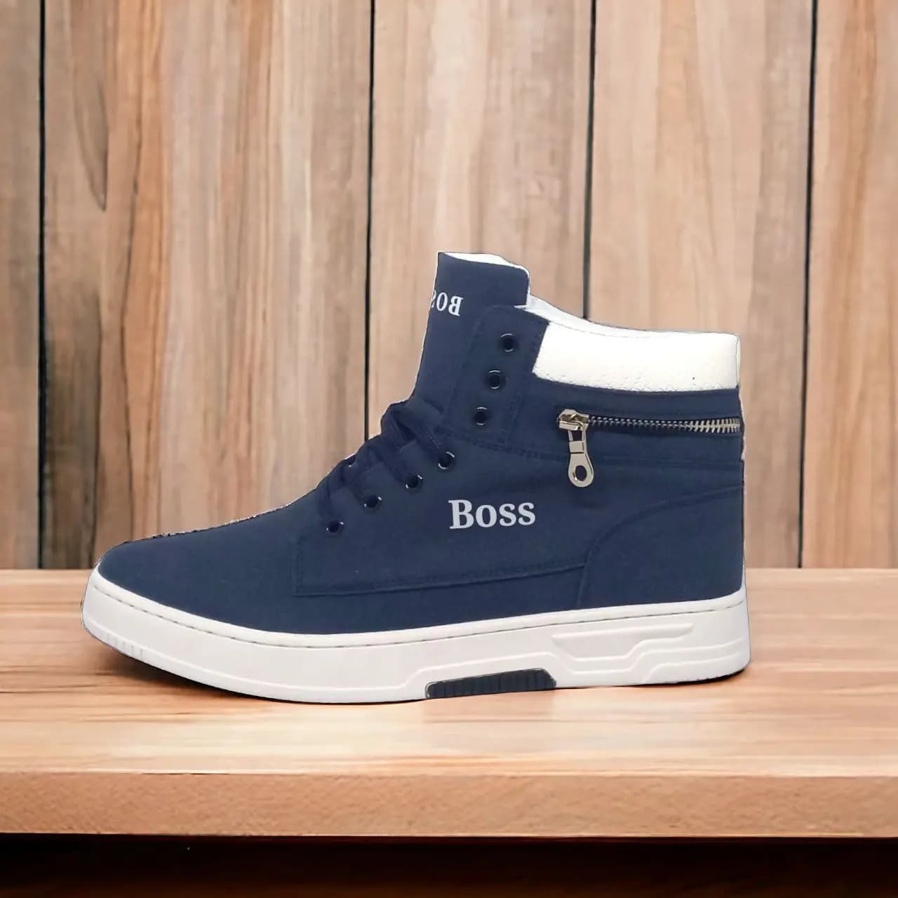 Hugo Boss Men Casual Shoe || Color - Blue || High Neck || Grade 1:1