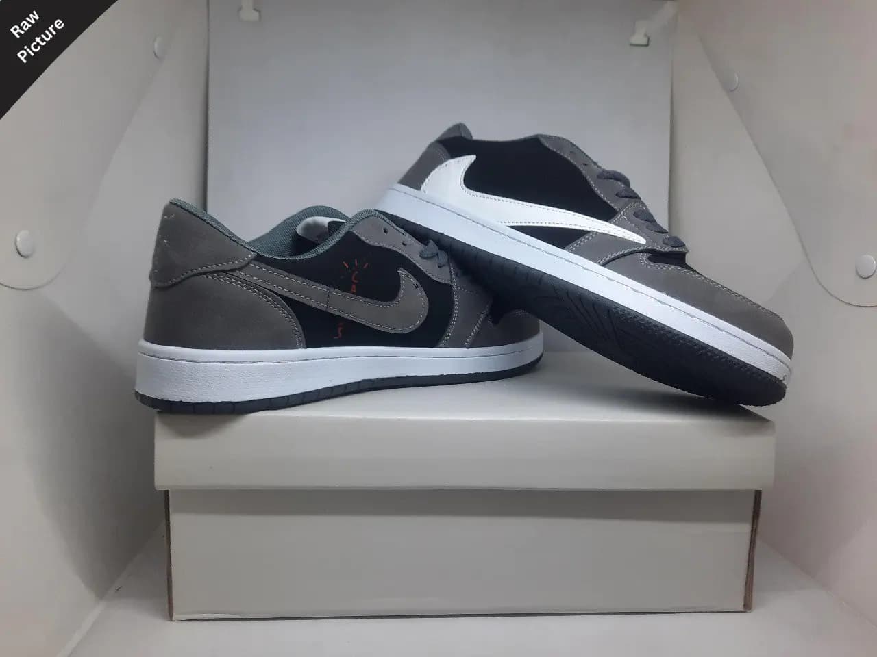 Air Jordan 1 Travis Scott || Low Neck || Color - Ash & Black || Grade – OEM
