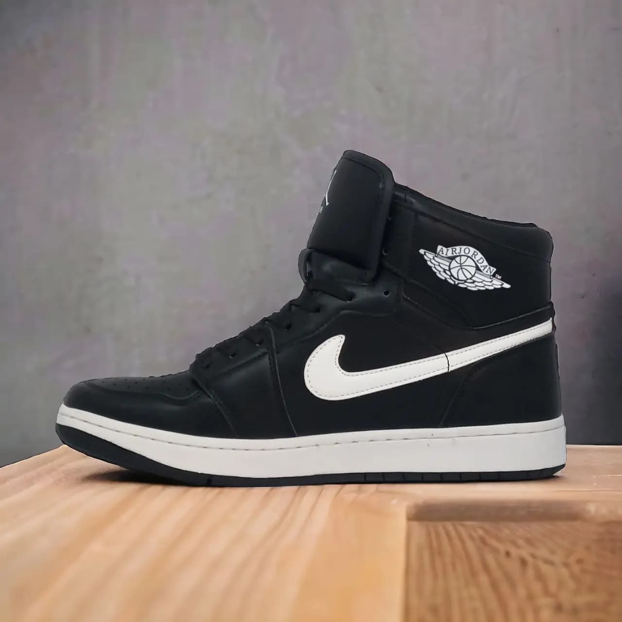 Air Jordan 1 || Color – Black With White logo || High Neck || Grade – 1:1
