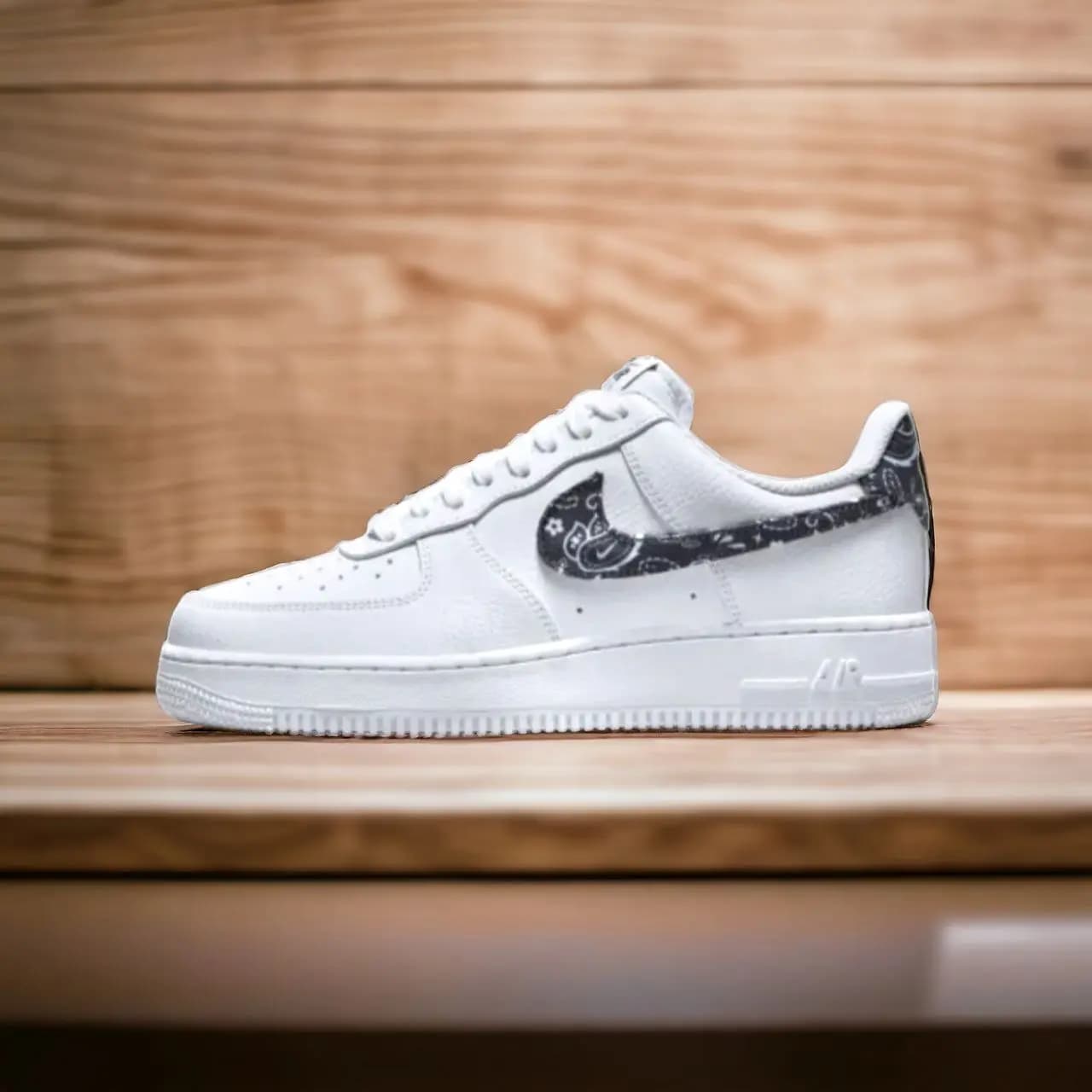 Air Force 1 || Color – White & Black Printed Logo || Low Neck || Grade – OEM