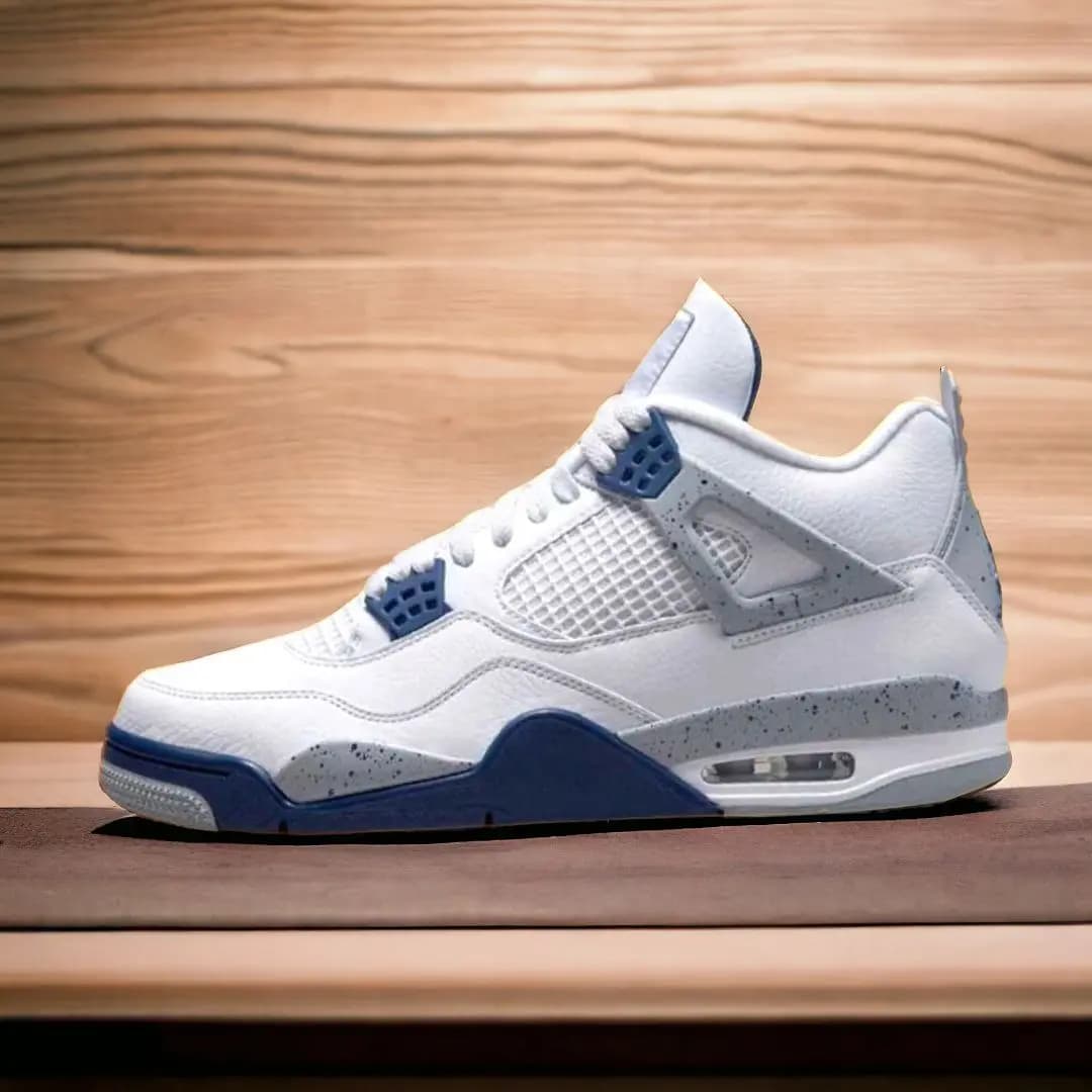 Air Jordan 4 || Color – White, Ash & Blue || High Neck || Grade – 1:1