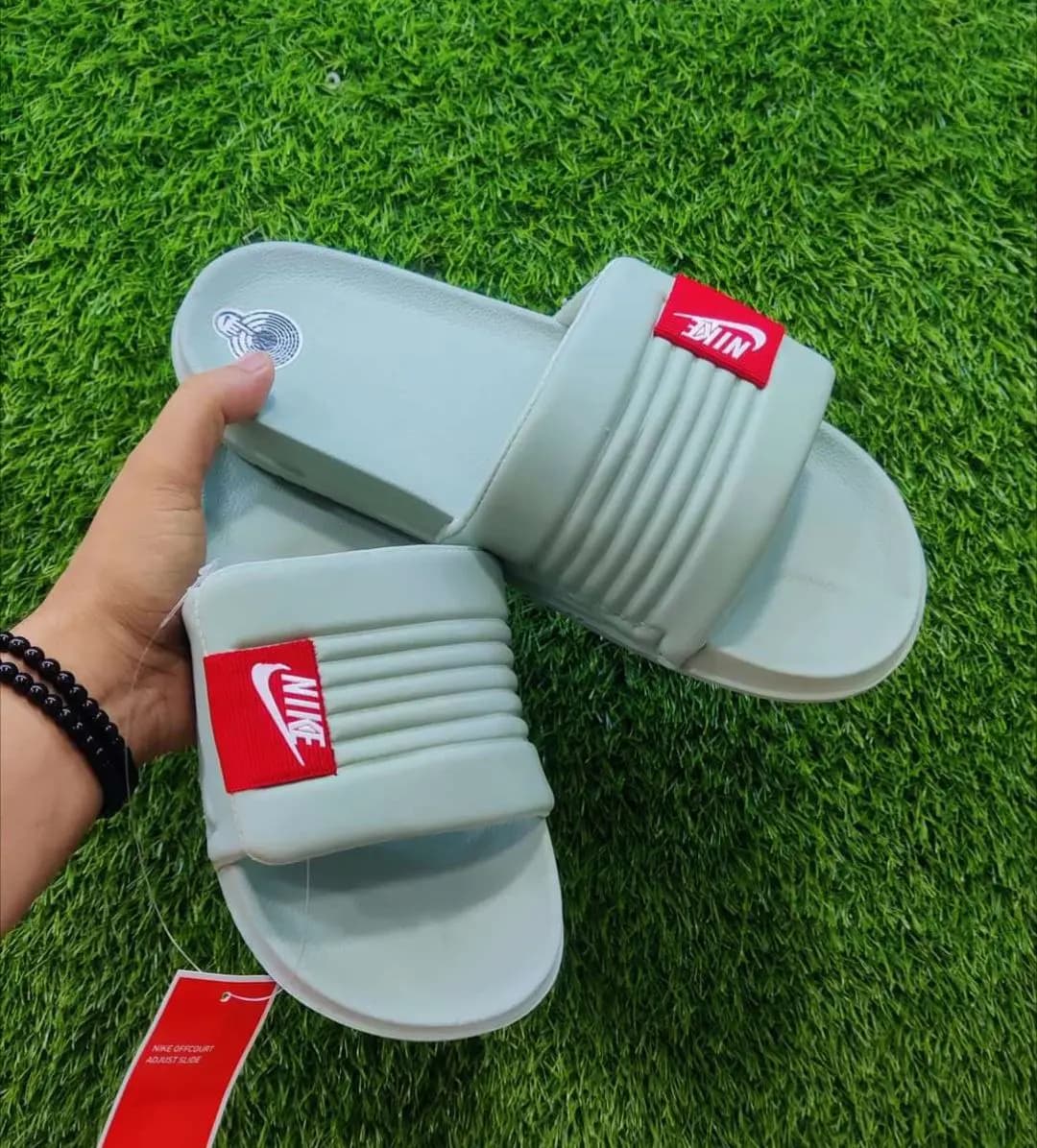 Nike Slides || Color -Mint with Strap || Imported