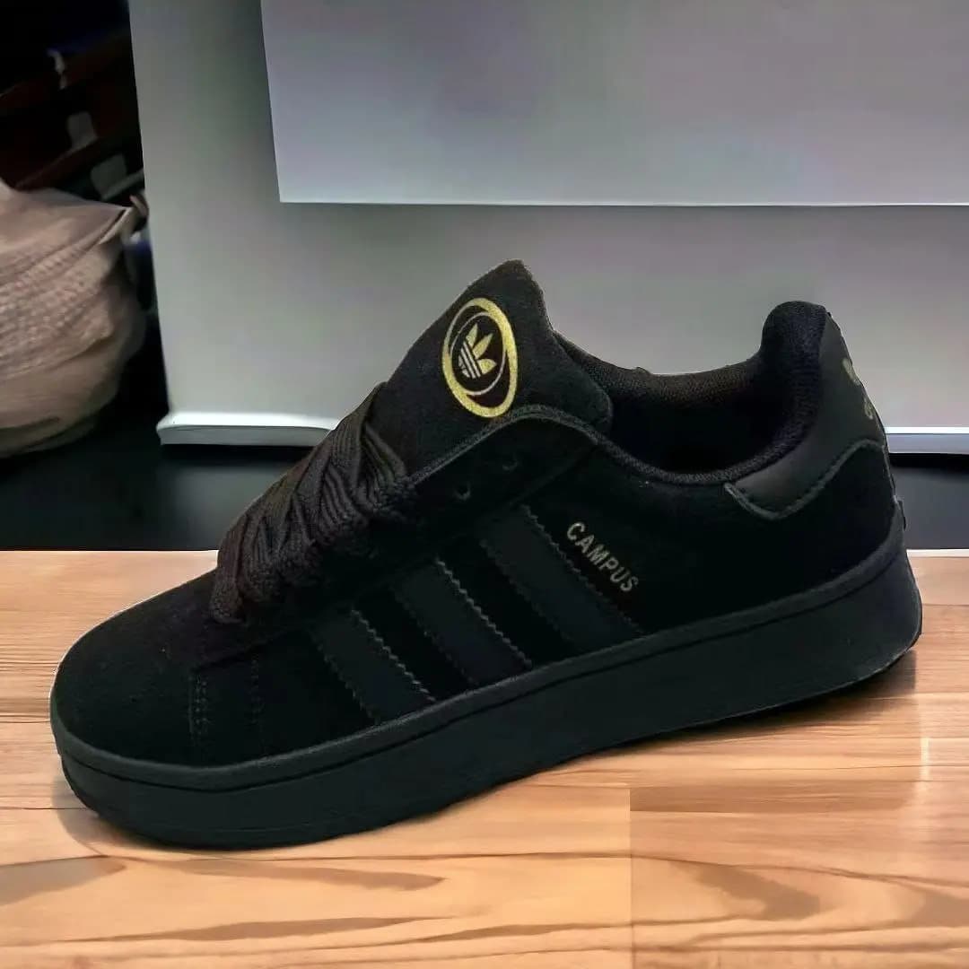 Adidas Campus || Color - Full Black || Low Neck || Grade - OEM