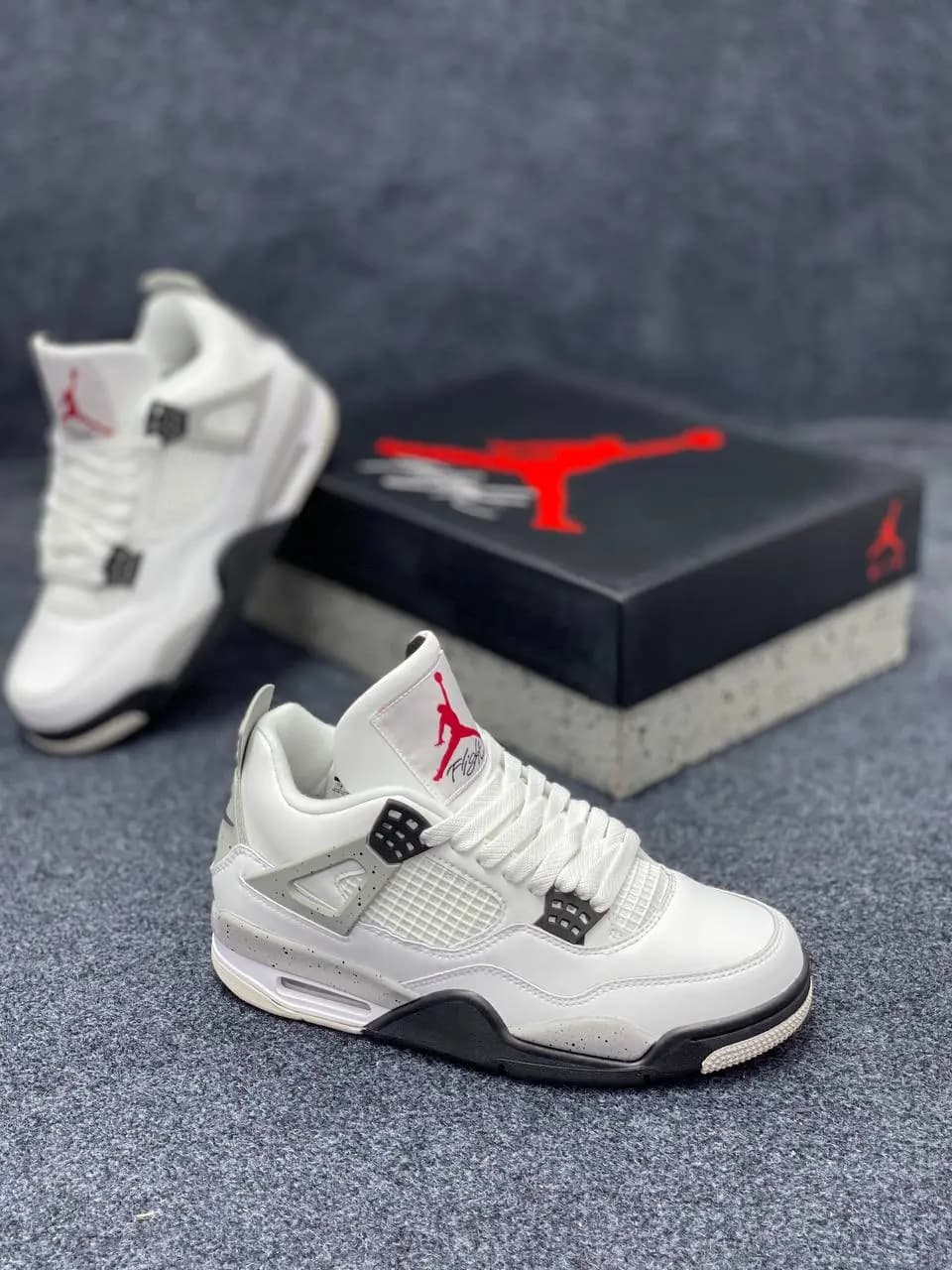 Air Jordan 4 – White & Black | Low Neck | Grade OEM Superior