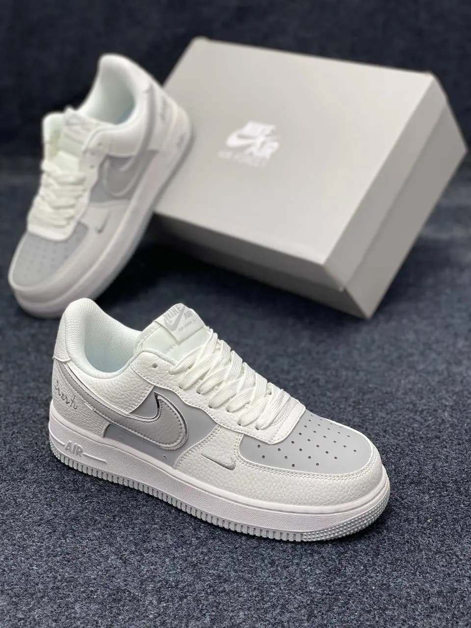 Air Force 1 Low | White & Grey | Low Neck | Grade OEM