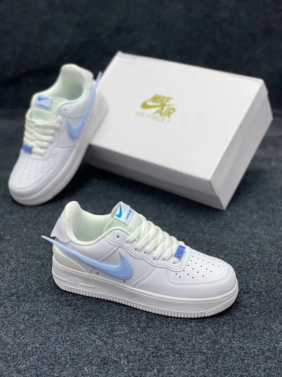 Air Force 1 | White & Sky Blue | Low Neck | Grade - OEM Superior