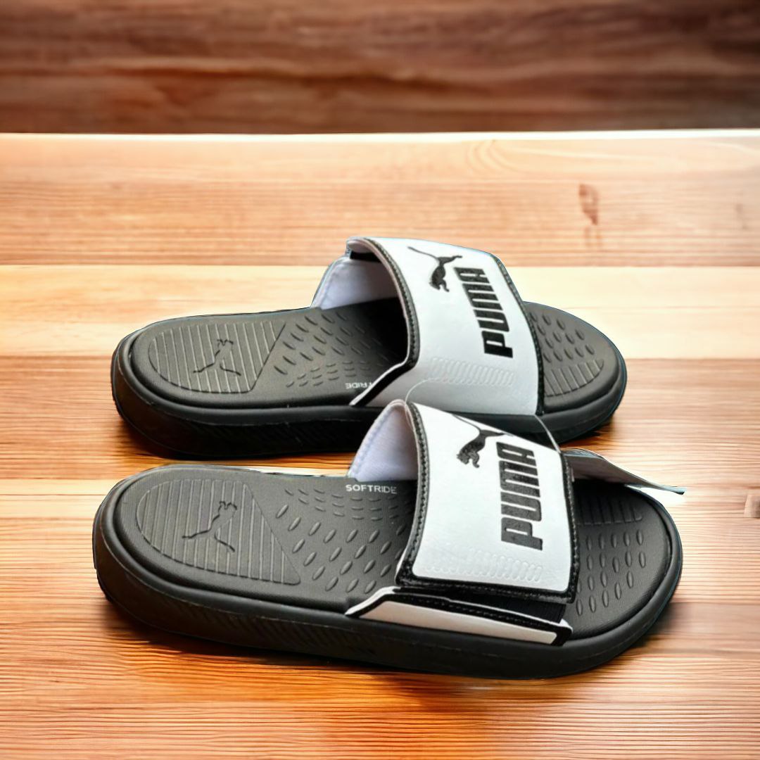 Trendy Puma Slides Sandals Shoes Black White Flip Flops For Sale Online BD Gift Voucher Offer