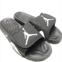 black and grey jordan slides