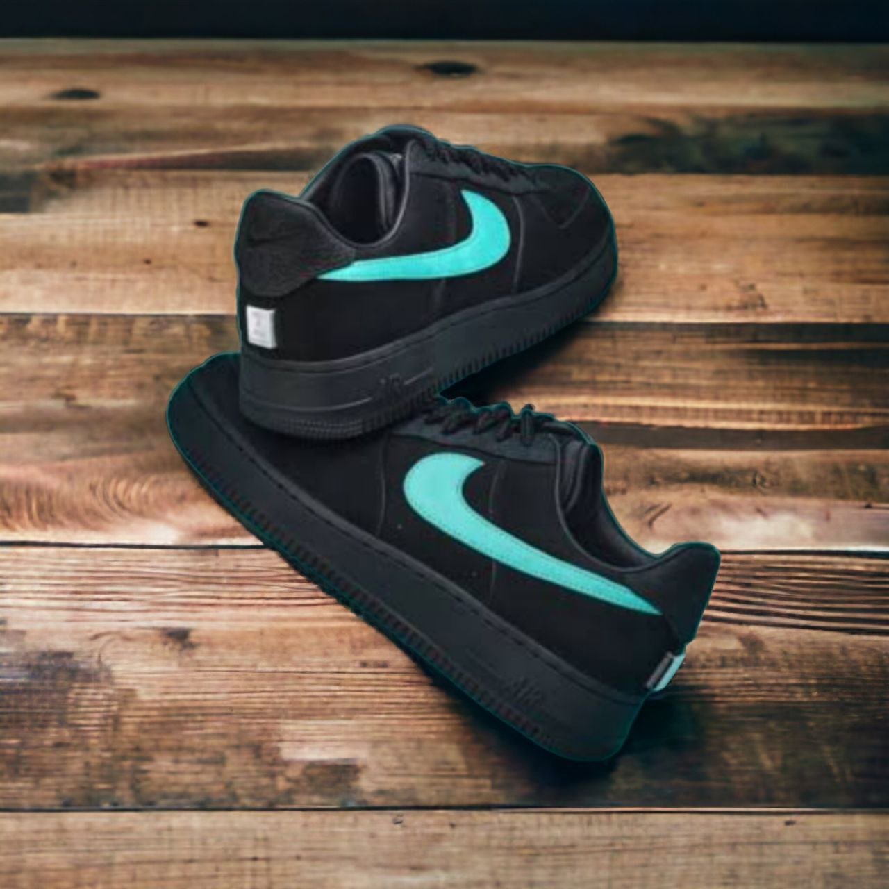 black and aqua air force 1