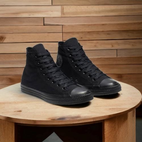 Full shops black all star converse