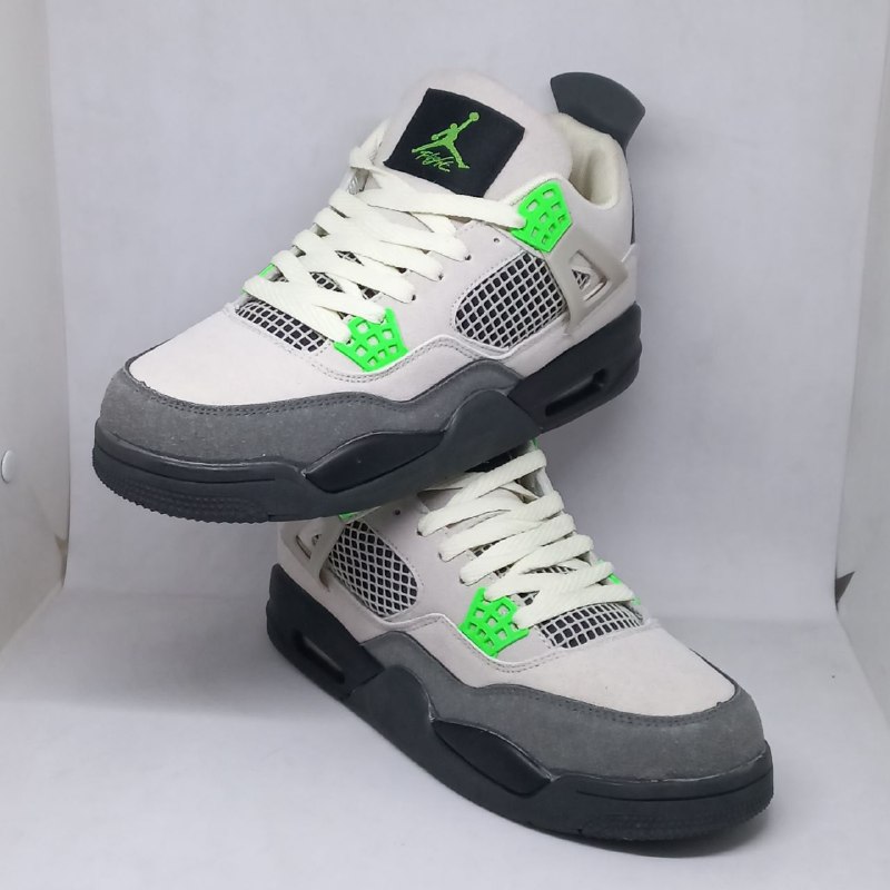 jordan 4 neon green on feet