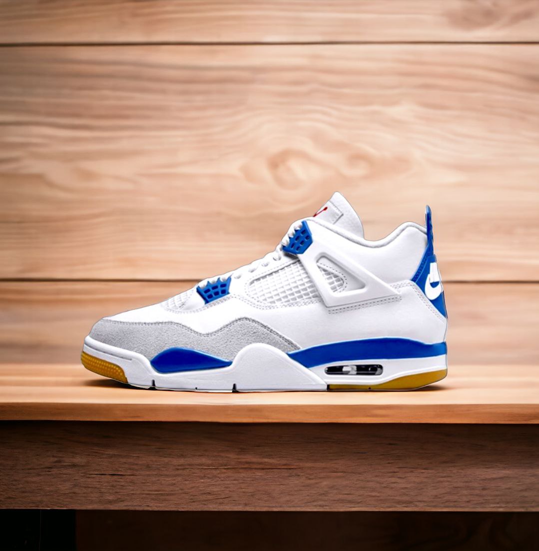 Jordan 4's blue and white best sale